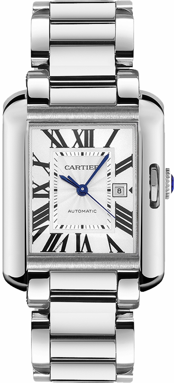 Cartier Tank Anglaise Self winding Automatic Silver Watch W5310024 