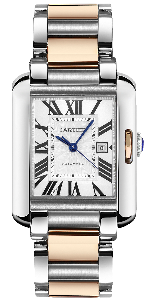 Cartier Tank Anglaise Self winding Automatic Silver Watch W5310037 