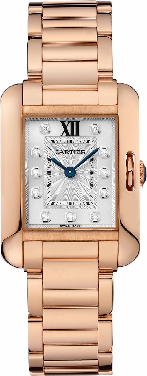 Cartier Tank Anglaise Battery Operated Quartz Silver Ladies Watch WJTA0004 