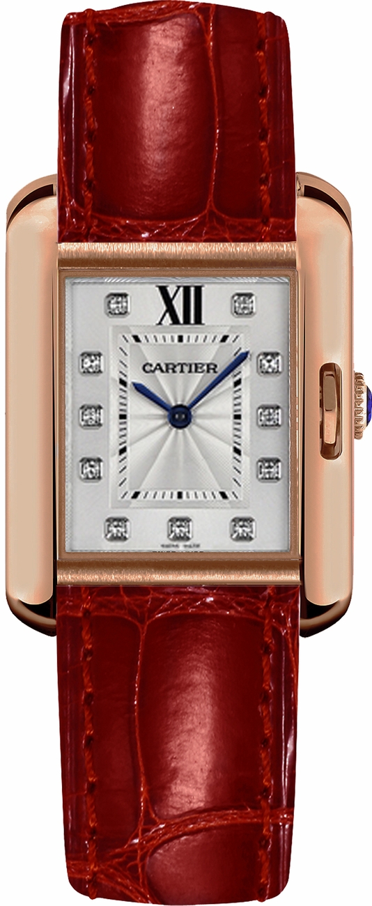 Cartier Tank Anglaise 
Battery Operated Quartz Silver Ladies Watch WJTA0007 