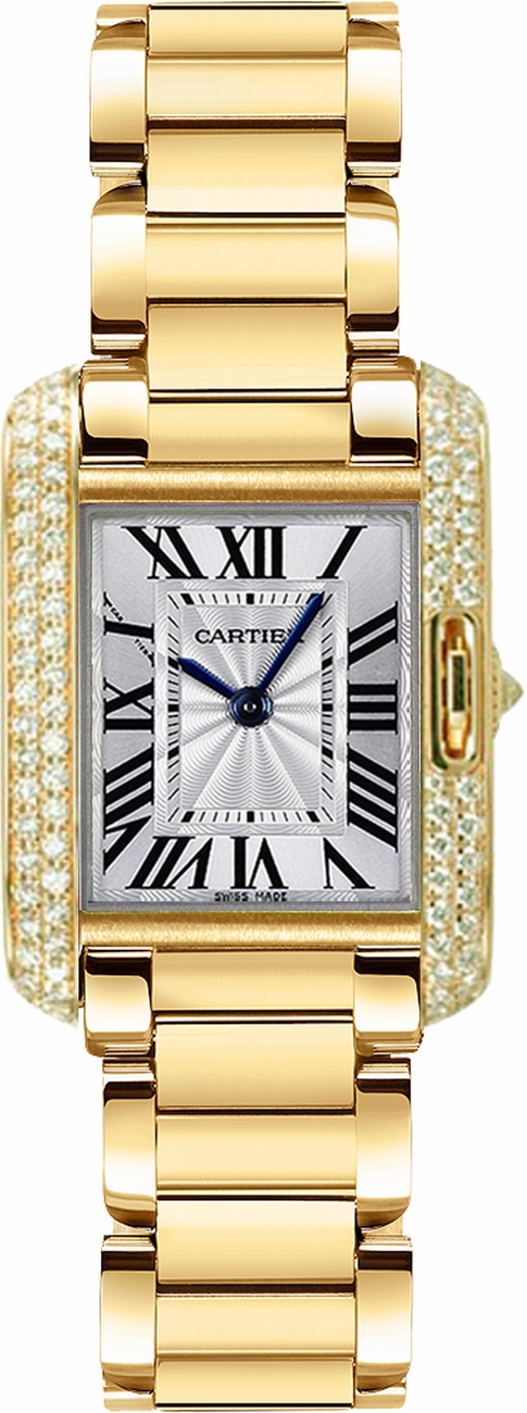 Cartier Tank Anglaise 
Battery Operated Quartz Silver Ladies Watch WT100005 