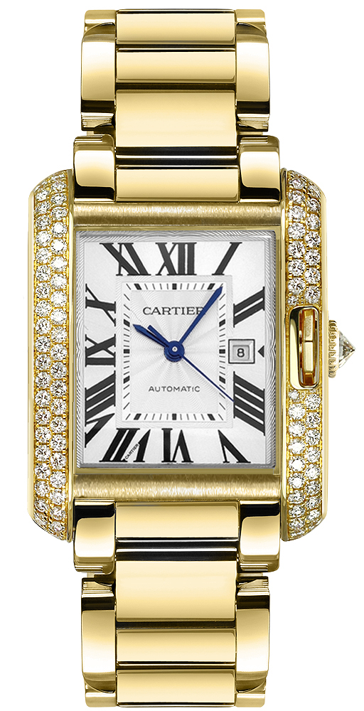Cartier Tank Anglaise Self winding Automatic Silver Watch WT100006 