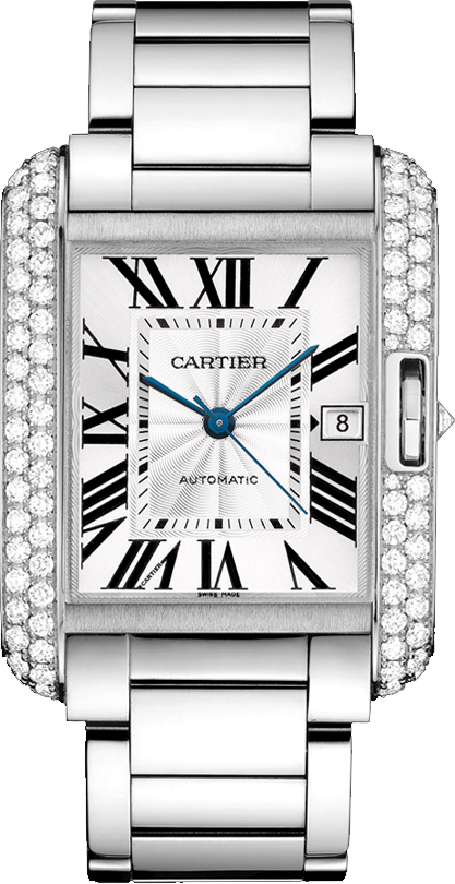 Cartier Tank Anglaise Self winding Automatic Silver Watch WT100010 