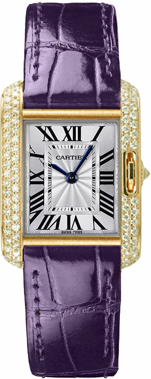 Cartier Tank Anglaise Battery Operated Quartz Silver Watch WT100014 