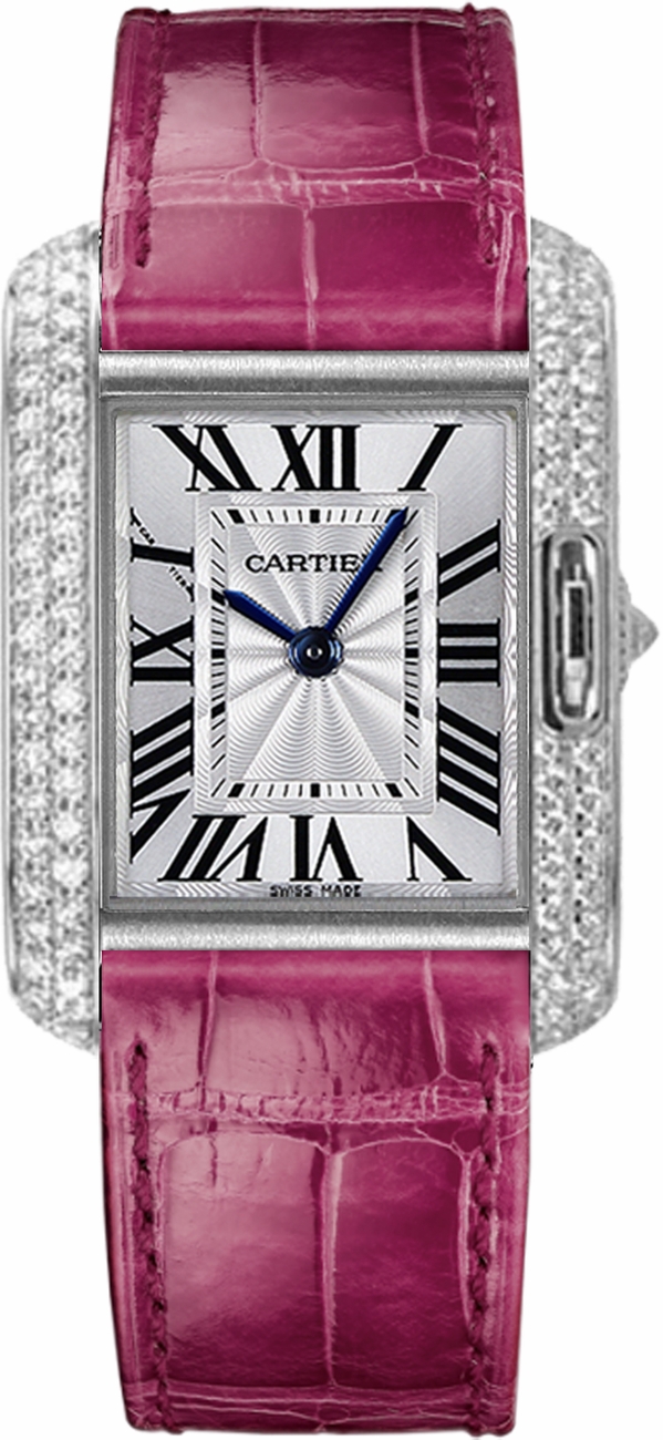 Cartier Tank Anglaise 
Battery Operated Quartz Silver Ladies Watch WT100015 
