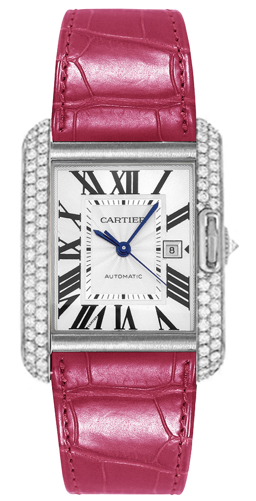 Cartier Tank Anglaise Self winding Automatic Silver Watch WT100018 