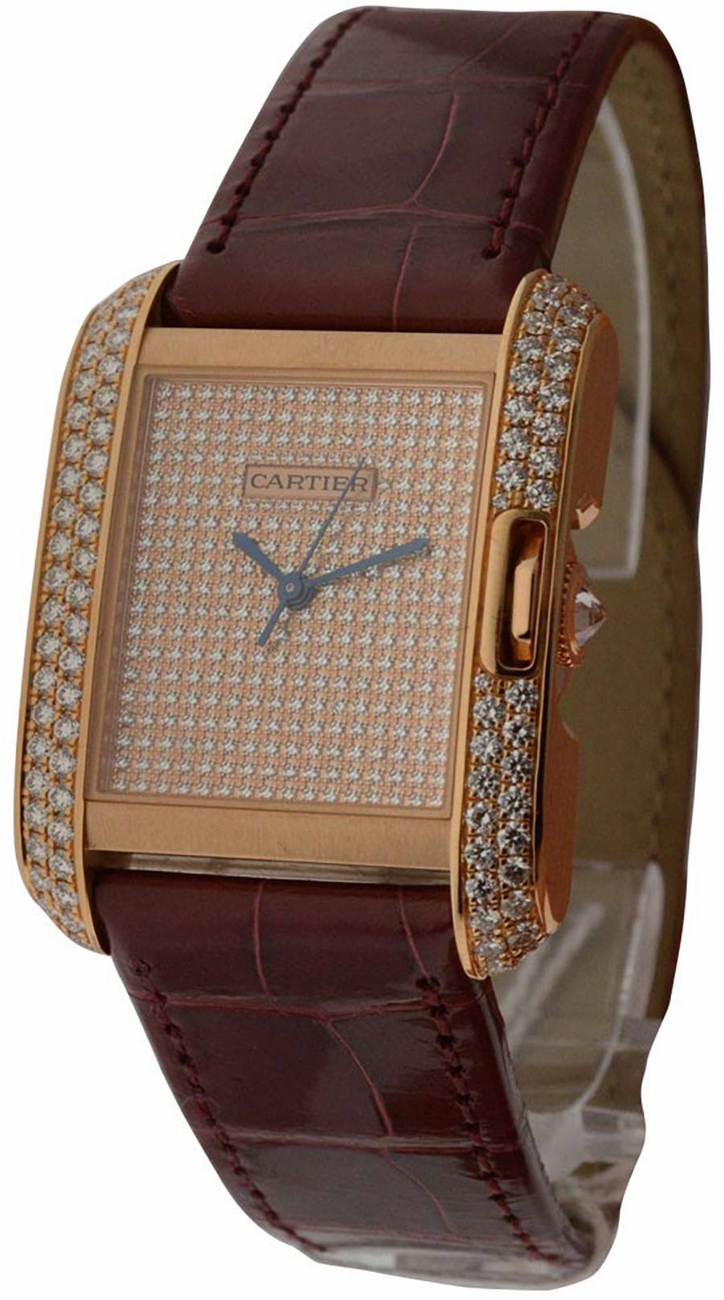 Cartier Tank Anglaise Self winding Automatic Rose Gold Watch WT100019 