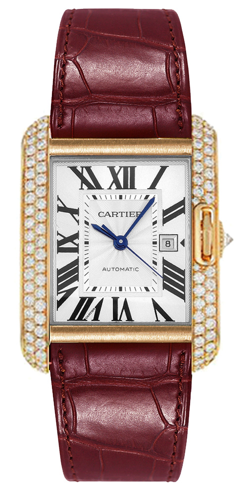 Cartier Tank Anglaise Self winding Automatic Silver Watch WT100021 