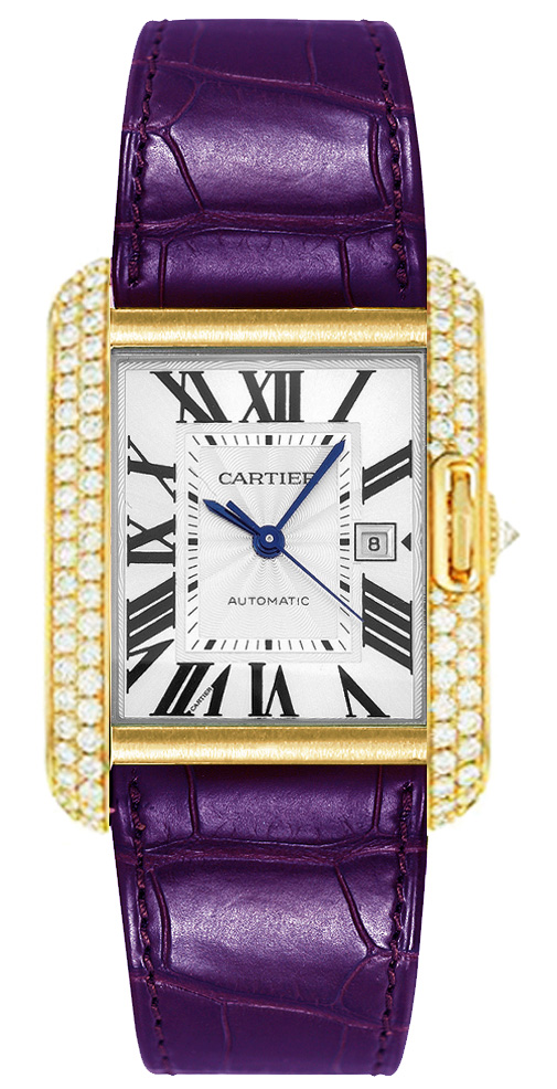 Cartier Tank Anglaise Self winding Automatic Silver Watch WT100022 