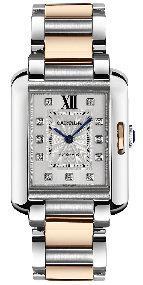 Cartier Tank Anglaise Self winding Automatic Silver Ladies Watch WT100025 