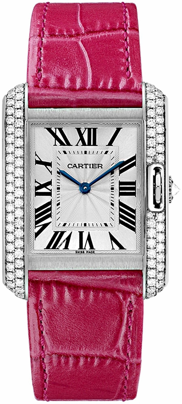 Cartier Tank Anglaise Battery Operated Quartz Silver Ladies Watch WT100030 