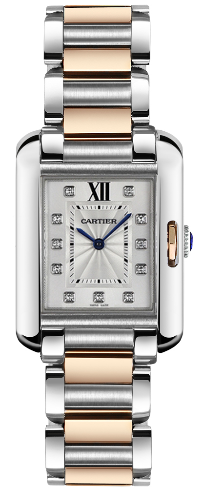 Cartier Tank Anglaise Battery Operated Quartz Silver Ladies Watch WT100032 