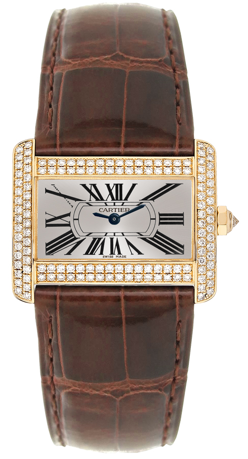 Cartier Tank Divan Battery Operated Quartz Silver Ladies Watch WA301071 