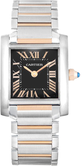 Cartier Tank Francaise Battery Operated Quartz Black Ladies Watch W5010001 
