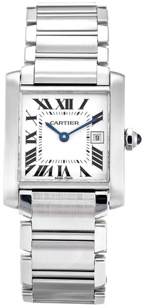 Cartier Tank Francaise Battery Operated Quartz Silver Ladies Watch W51011Q3 