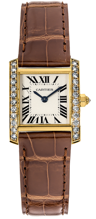 Cartier Tank Francaise Battery Operated Quartz Silver Ladies Watch WE100131-BRN 