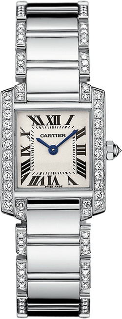 Cartier Tank Francaise Battery Operated Quartz Black Ladies Watch WE1002SF 