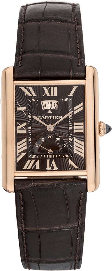 Cartier Tank Louis Manual Winding Brown Mens Watch W1560002 