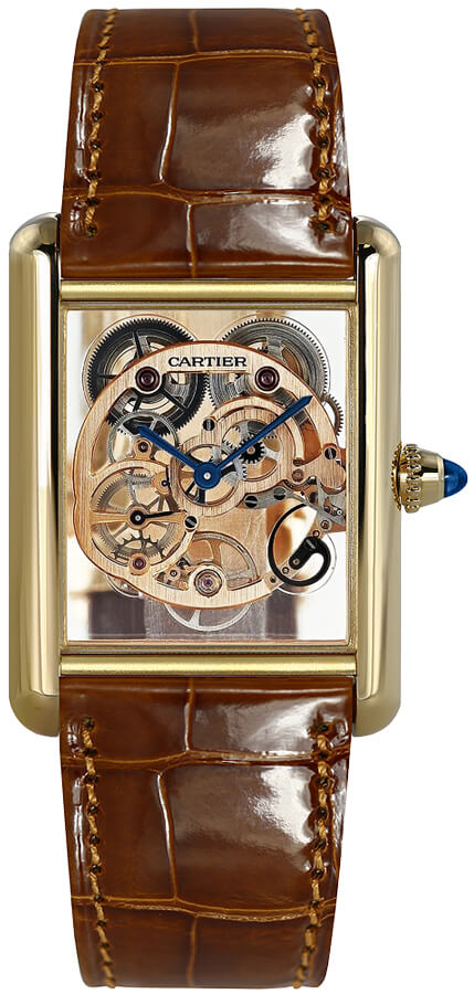 Cartier Tank Louis Manual Winding Skeleton Mens Watch WHTA0002 