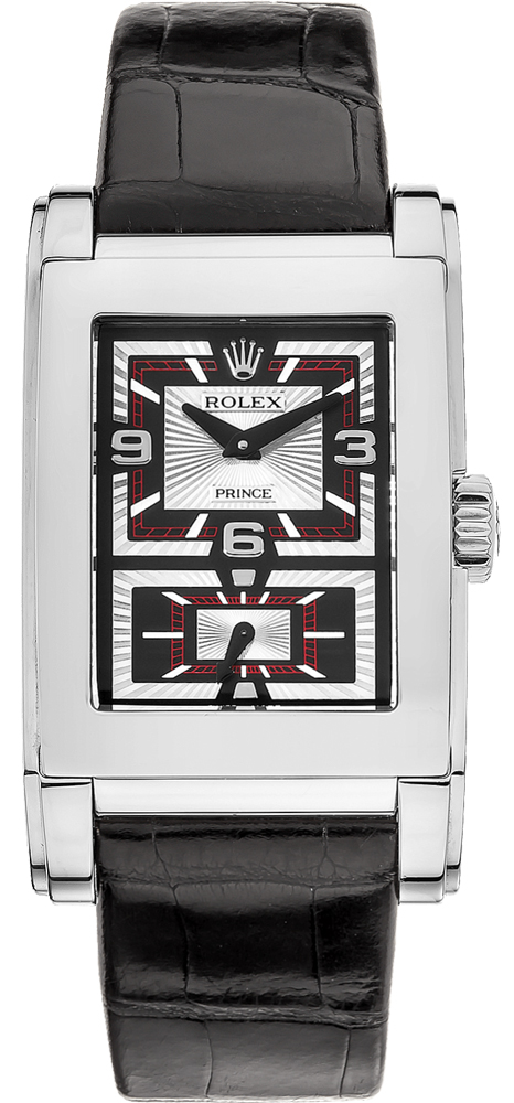 Rolex Cellini Manual Winding Black Silver Watch 5443-9 