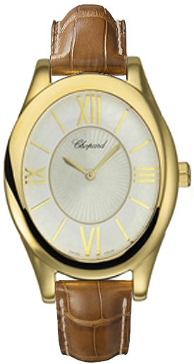 Chopard Rare Watches Battery Operated Quartz White Ladies Watch 129382-0001-TAN-BROWN 