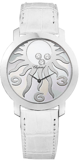 Chopard Happy Diamonds Battery Operated Quartz Pearl White Ladies Watch 207469-1004 