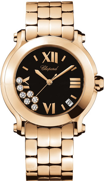 Chopard Happy Diamonds Battery Operated Quartz Black Ladies Watch 277472-5001 
