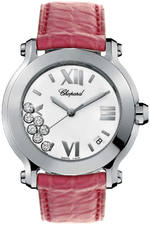 Chopard Happy Diamonds Battery Operated Quartz White Ladies Watch 278475-3001-PNK 