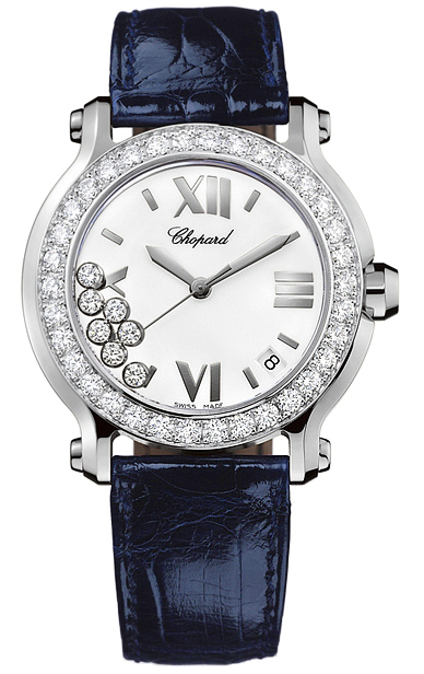 Chopard Happy Diamonds Battery Operated Quartz White Ladies Watch 278475-3037-BLU 