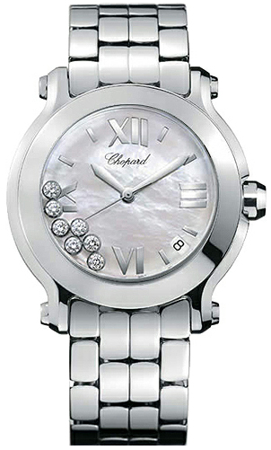 Chopard Happy Diamonds Battery Operated Quartz Pearl White Ladies Watch 278477-3002 