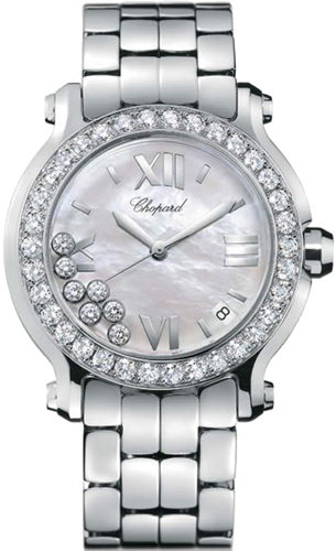 Chopard Happy Diamonds Battery Operated Quartz Pearl White Ladies Watch 278478-2001 