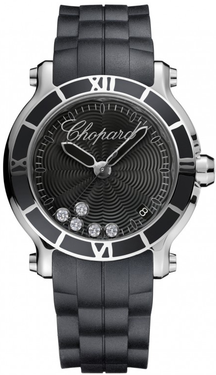 Chopard Happy Diamonds Battery Operated Quartz Black Ladies Watch 278551-3002 