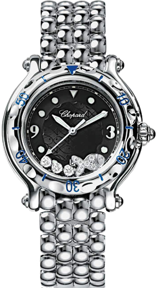 Chopard Happy Diamonds Battery Operated Quartz Black Ladies Watch 278925-3001 