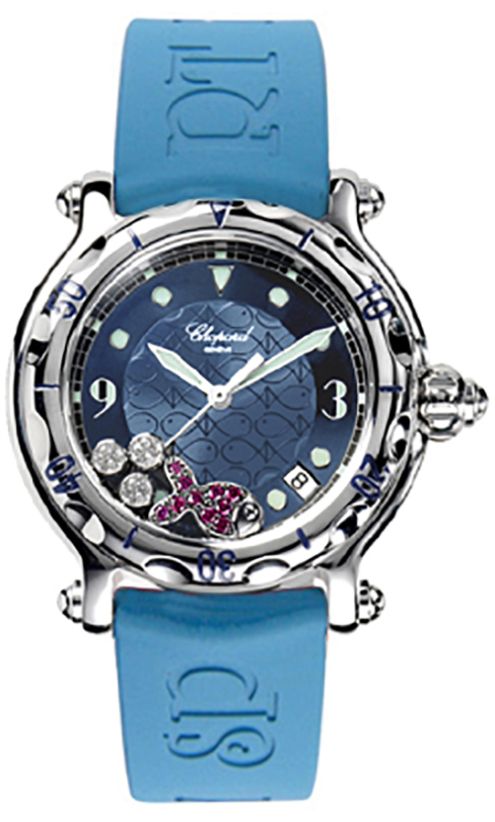 Chopard Happy Diamonds Battery Operated Quartz Blue Ladies Watch 288347-3011-BLURT 