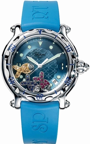 Chopard Happy Diamonds Battery Operated Quartz Blue Ladies Watch 288347-3012 