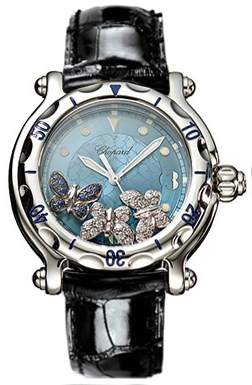 Chopard Happy Diamonds Battery Operated Quartz Blue Ladies Watch 288452-3001 