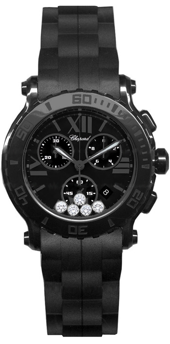 Chopard Happy Diamonds Battery Operated Quartz Black Ladies Watch 288499-3007 