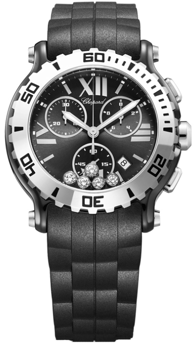Chopard Happy Diamonds Battery Operated Quartz Black Ladies Watch 288515-9005 