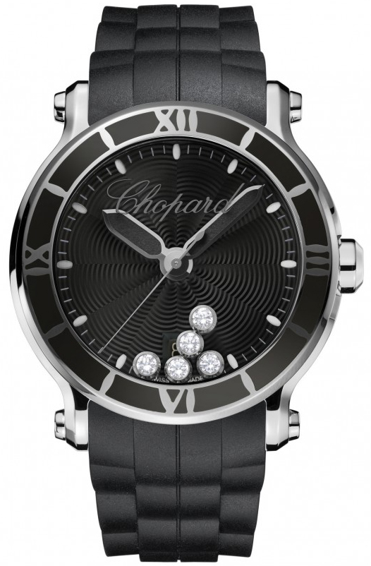 Chopard Happy Diamonds Battery Operated Quartz Black Ladies Watch 288525-3005 