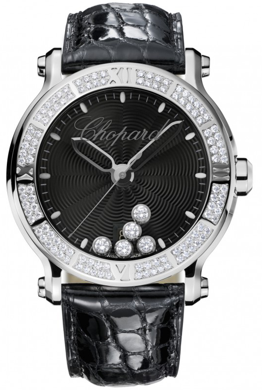 Chopard Happy Diamonds Battery Operated Quartz Black Ladies Watch 288525-3006 
