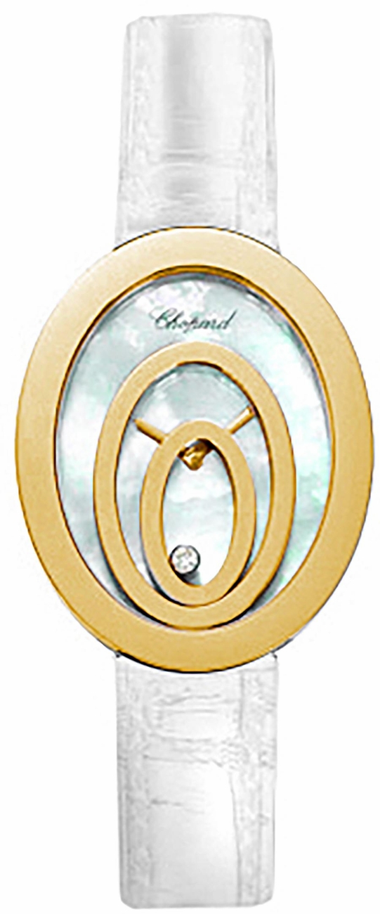 Chopard Happy Diamonds Battery Operated Quartz Pearl White Ladies Watch 207193-0001 