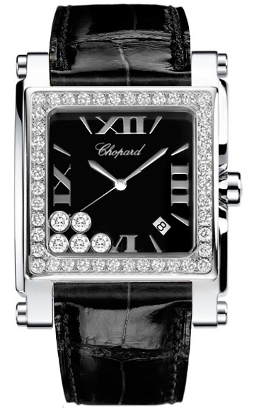 Chopard Happy Diamonds Battery Operated Quartz Black Ladies Watch 288448-2004 