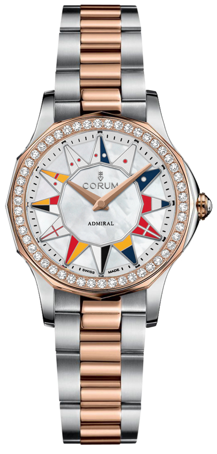 Corum Admiral Self winding Automatic White Ladies Watch 40010029-V200-BL12 