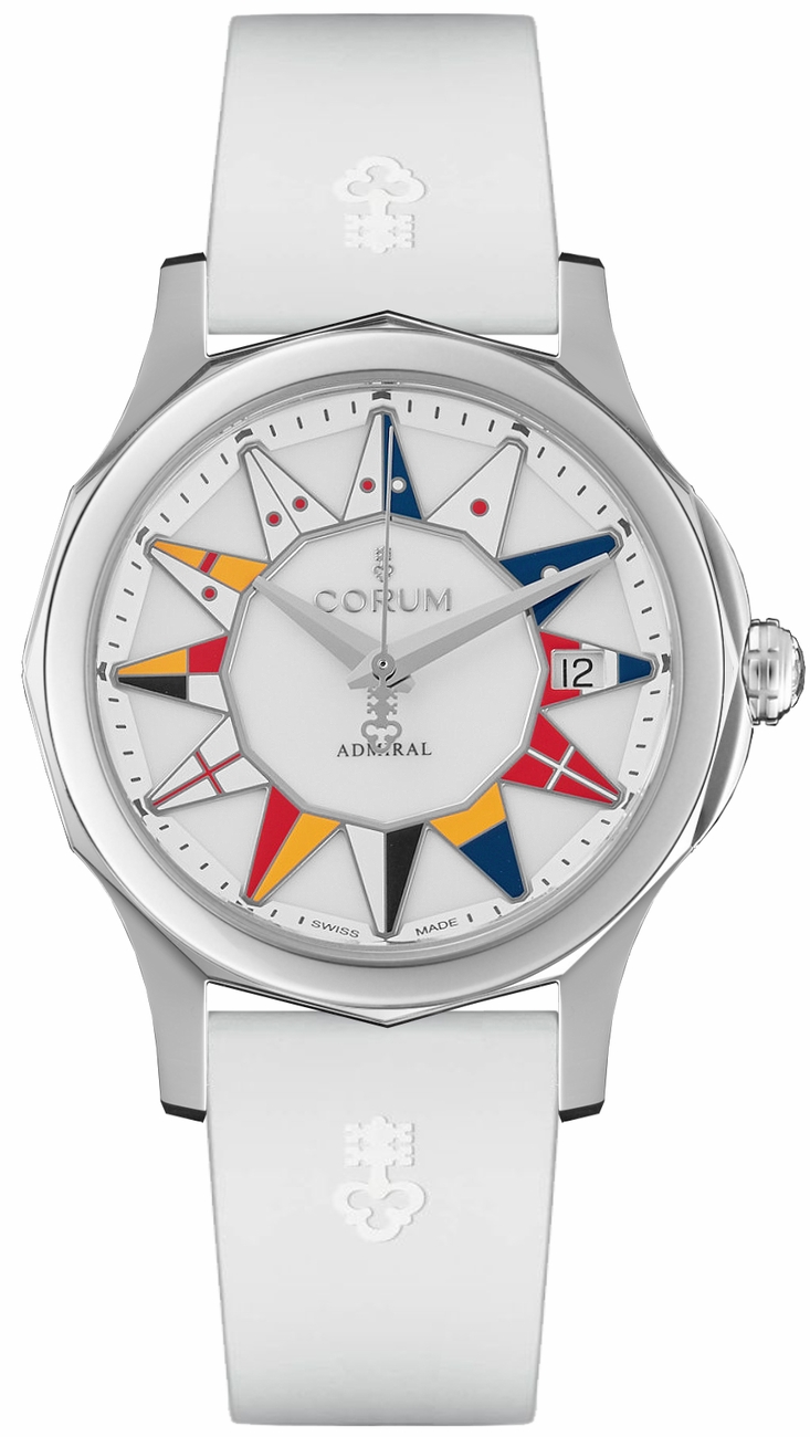 Corum Admiral Self winding Automatic White Ladies Watch 08220020-0379-BL12 