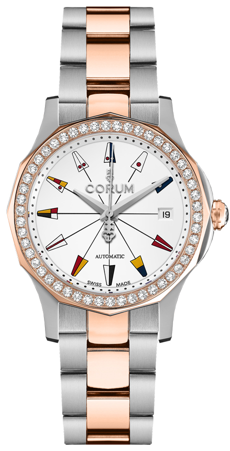 Corum Admiral Self winding Automatic White Ladies Watch 08220029-V200-AA14 