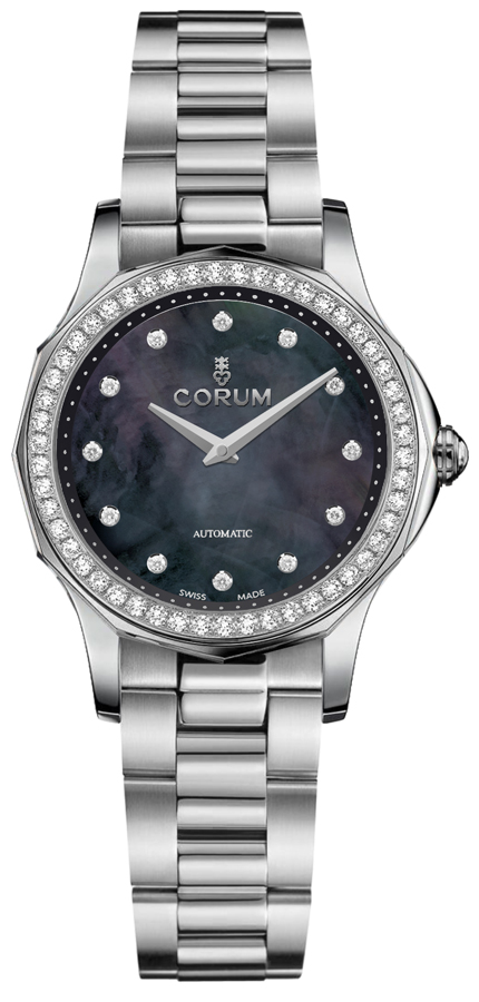 Corum Admiral Self winding Automatic Black Ladies Watch 40010047-V200-PN11 