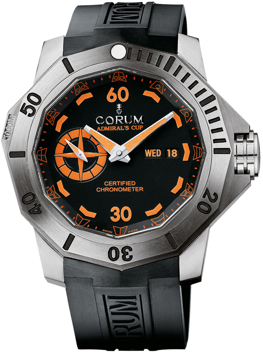 Corum Admiral Self winding Automatic Chronometer Black Mens Watch 94795004-0371-AN15 