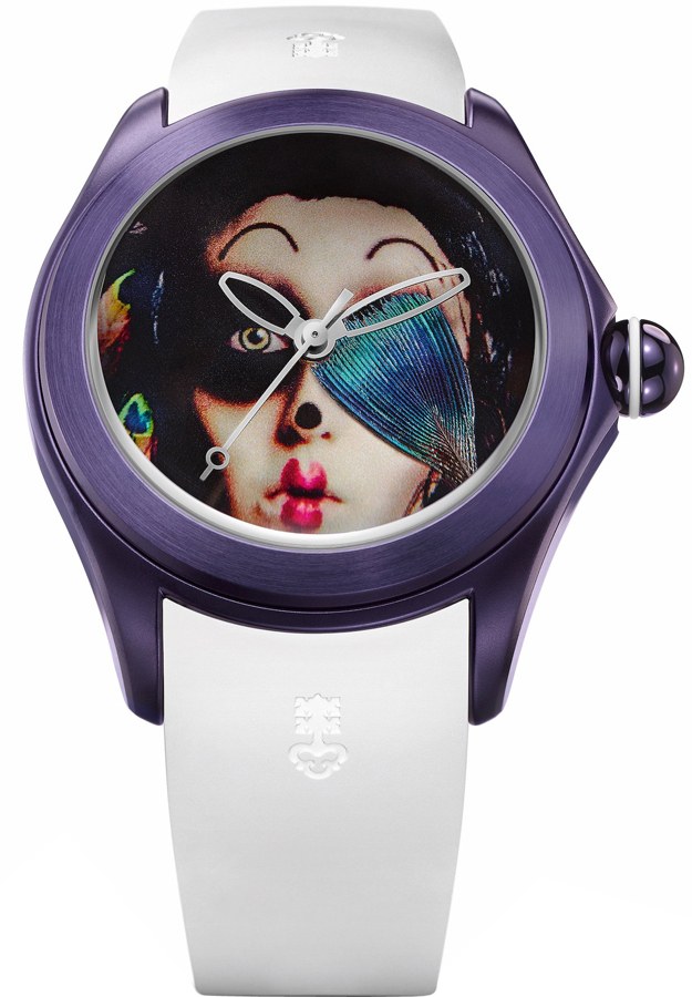 Corum Bubble 42 Juliette Jourdain Purple Steel Watch L082/03619 