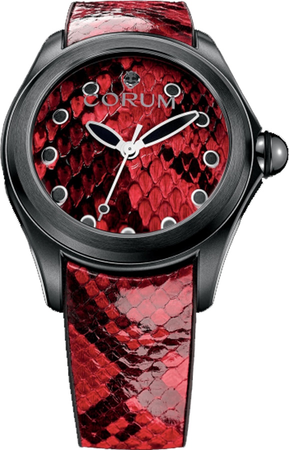 Corum Bubble 42 Red Python Black Steel Men's Watch L082/03208 