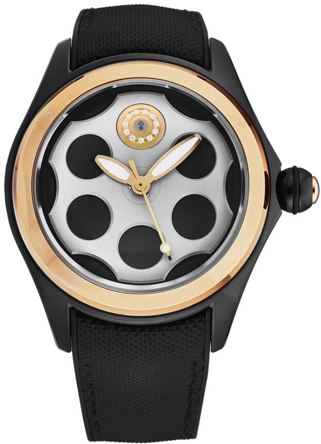 Corum Bubble Self winding Automatic Black Silver Mens Watch L407-03975 